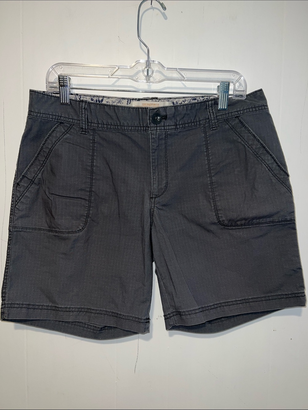 Eddie Bauer Ripstop Charcoal Utility Cargo Shorts Size 8 0917262